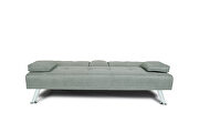 Futon sofa bed sleeper light gray fabric by La Spezia additional picture 3