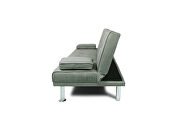 Futon sofa bed sleeper light gray fabric by La Spezia additional picture 6