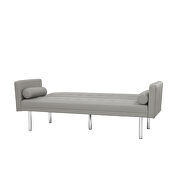 Gray pu leather square arm sleeper sofa by La Spezia additional picture 12