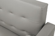 Gray pu leather square arm sleeper sofa by La Spezia additional picture 13