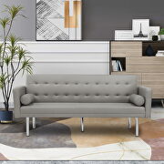 Gray pu leather square arm sleeper sofa by La Spezia additional picture 3