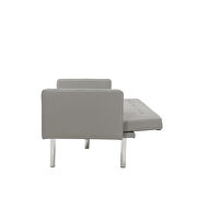 Gray pu leather square arm sleeper sofa by La Spezia additional picture 6