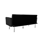 Black velvet fabric square arm sleeper sofa by La Spezia additional picture 12
