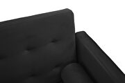 Black velvet fabric square arm sleeper sofa by La Spezia additional picture 17