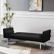 Black velvet fabric square arm sleeper sofa by La Spezia additional picture 3