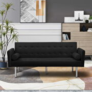 Black velvet fabric square arm sleeper sofa by La Spezia additional picture 4