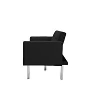 Black velvet fabric square arm sleeper sofa by La Spezia additional picture 5
