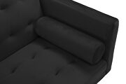 Black velvet fabric square arm sleeper sofa by La Spezia additional picture 7