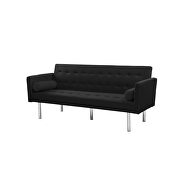 Black velvet fabric square arm sleeper sofa by La Spezia additional picture 8