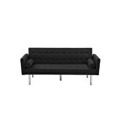 Black velvet fabric square arm sleeper sofa by La Spezia additional picture 9