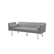 Gray velvet fabric square arm sleeper sofa by La Spezia additional picture 2
