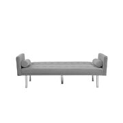 Gray velvet fabric square arm sleeper sofa by La Spezia additional picture 13