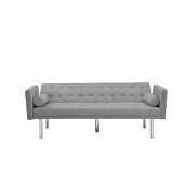 Gray velvet fabric square arm sleeper sofa by La Spezia additional picture 16