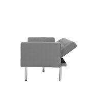 Gray velvet fabric square arm sleeper sofa by La Spezia additional picture 17
