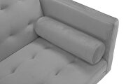 Gray velvet fabric square arm sleeper sofa by La Spezia additional picture 3