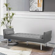 Gray velvet fabric square arm sleeper sofa by La Spezia additional picture 4