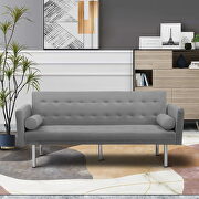 Gray velvet fabric square arm sleeper sofa by La Spezia additional picture 7