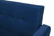 Navy blue velvet fabric square arm sleeper sofa by La Spezia additional picture 12