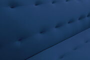 Navy blue velvet fabric square arm sleeper sofa by La Spezia additional picture 3