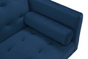 Navy blue velvet fabric square arm sleeper sofa by La Spezia additional picture 10