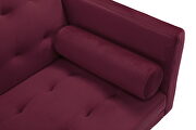 Red velvet fabric square arm sleeper sofa by La Spezia additional picture 4