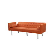 Orange velvet fabric square arm sleeper sofa by La Spezia additional picture 2