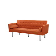 Orange velvet fabric square arm sleeper sofa by La Spezia additional picture 11