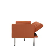Orange velvet fabric square arm sleeper sofa by La Spezia additional picture 3