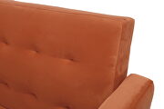 Orange velvet fabric square arm sleeper sofa by La Spezia additional picture 5