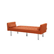 Orange velvet fabric square arm sleeper sofa by La Spezia additional picture 6