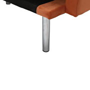 Orange velvet fabric square arm sleeper sofa by La Spezia additional picture 7
