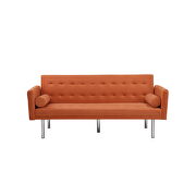Orange velvet fabric square arm sleeper sofa by La Spezia additional picture 9