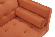 Orange velvet fabric square arm sleeper sofa by La Spezia additional picture 10