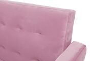 Pink velvet fabric square arm sleeper sofa by La Spezia additional picture 5