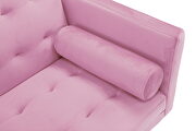Pink velvet fabric square arm sleeper sofa by La Spezia additional picture 6