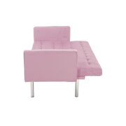 Pink velvet fabric square arm sleeper sofa by La Spezia additional picture 10
