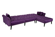 Convertible sofa bed sleeper purple velvet by La Spezia additional picture 12