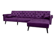 Convertible sofa bed sleeper purple velvet by La Spezia additional picture 15