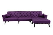 Convertible sofa bed sleeper purple velvet by La Spezia additional picture 3