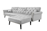 Convertible sofa bed sleeper light gray velvet by La Spezia additional picture 11