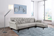 Convertible sofa bed sleeper light gray velvet by La Spezia additional picture 13