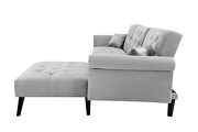 Convertible sofa bed sleeper light gray velvet additional photo 4 of 12