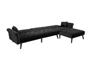 Convertible sofa bed sleeper black velvet by La Spezia additional picture 14