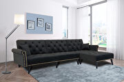 Convertible sofa bed sleeper black velvet by La Spezia additional picture 17
