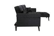 Convertible sofa bed sleeper black velvet additional photo 5 of 19