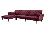 Convertible sofa bed sleeper wine red velvet by La Spezia additional picture 8