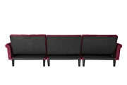 Convertible sofa bed sleeper wine red velvet by La Spezia additional picture 10