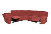 Mannual motion sofa red fabric additional photo 2 of 8
