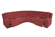 Mannual motion sofa red fabric additional photo 3 of 8