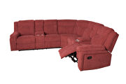 Mannual motion sofa red fabric additional photo 5 of 8